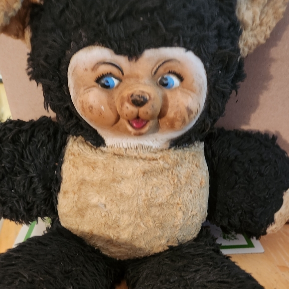Rushton Other - Vintage 1950 Rushton CHUBBY TUBBY BLACK TEDDY BEAR W/RUBBER FACE